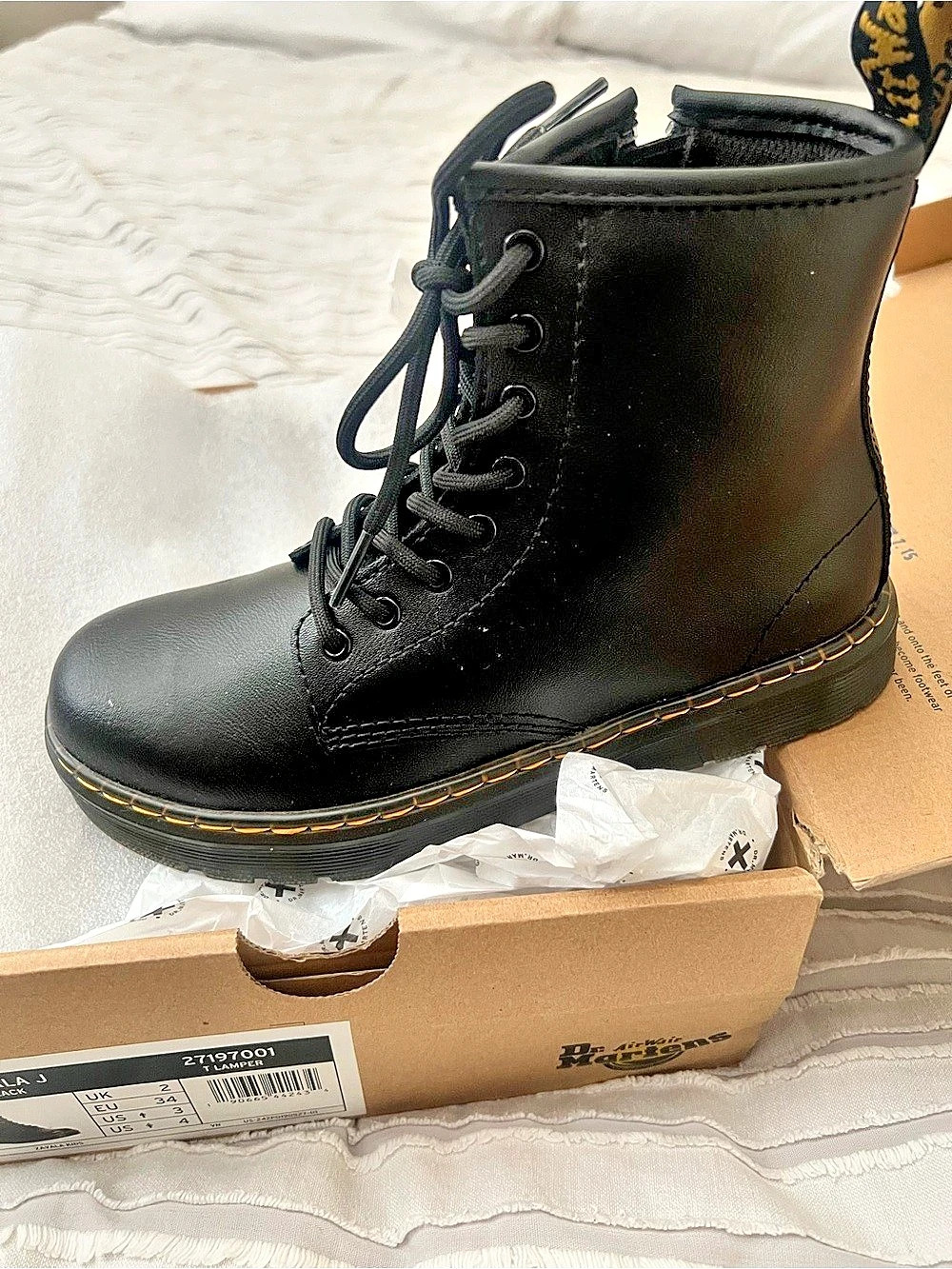 Dr. Martens Zavala J T Lamper Black Combat Boots US 3